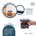 Pote De Acrílico 1,1l Com Tampa Transparente Quadrado Empilhá