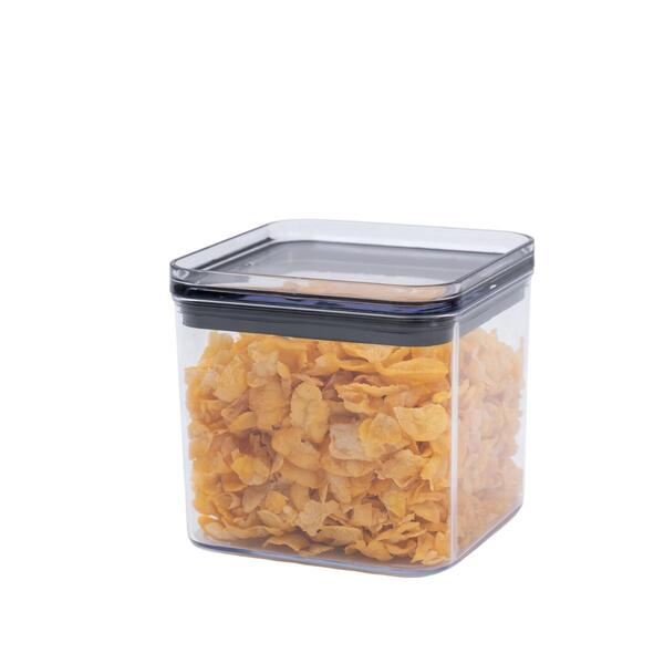 Pote De Acrílico 620ml Com Tampa Transparente Quadrado Empilh