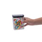 Pote De Acrílico 870ml Com Tampa Transparente Quadrado Empilh