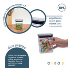 Pote De Acrílico 870ml Com Tampa Transparente Quadrado Empilh