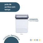 Pote De Acrílico 870ml Com Tampa Transparente Quadrado Empilh