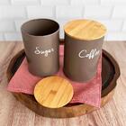 Pote De Café E Açúcar Herméticos Canister Cinza 2 Peças - Hau