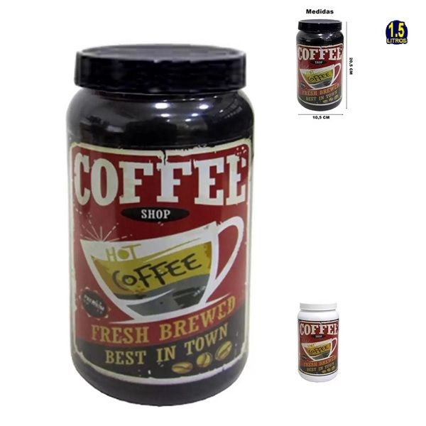 Pote De Plástico Com Tampa De Rosca Para Café 1500ml