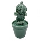 Pote De Porcelana Cactos Verde 11cm X 22 5cm