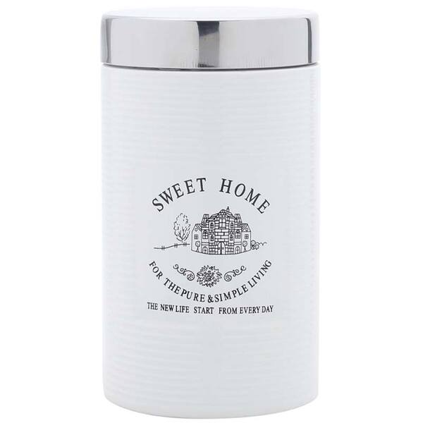 Pote De Porcelana Com Tampa De Alumínio 1l - Bon Gourmet - Br