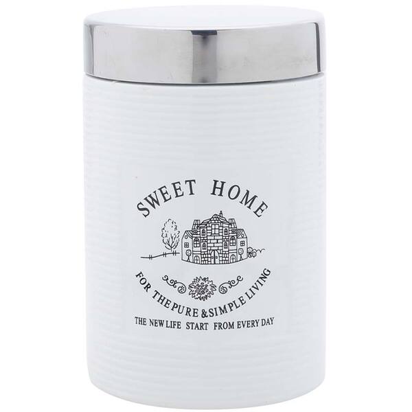 Pote De Porcelana Com Tampa De Alumínio 900ml - Bon Gourmet -