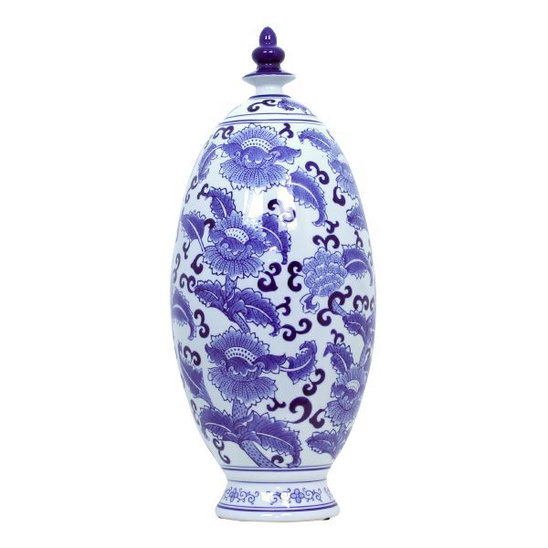 Pote De Porcelana Oval Com Tampa Oldway