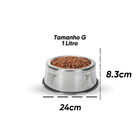 Pote De Ração Grande Alumínio Comedouro Pet Cachorro Gato