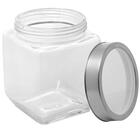 Pote De Vidro 1,2l Gastro Lyor Com Tampa Metal Prata Porta Ma