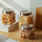 Pote De Vidro 1,2l Gastro Lyor Com Tampa Metal Prata Porta Ma