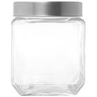 Pote De Vidro 1,2l Gastro Lyor Com Tampa Metal Prata Porta Ma