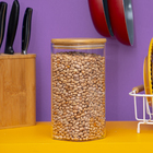 Pote De Vidro 1,4lcom Tampa De Bambu Hermético Quadrado - Tüd