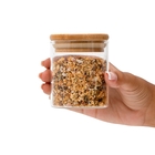 Pote De Vidro 200ml Tampa De Bambu Hermético Redondo - Tüd 20