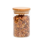 Pote De Vidro 250ml Com Tampa De Bambu Hermético Redondo - Tü