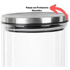 Pote De Vidro Borossilicato Com Tampa Hermético 370ml Cinza