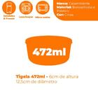 Pote De Vidro Borossilicato Refratário Com Tampa Cinza 472ml