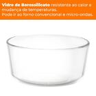 Pote De Vidro Borossilicato Refratário Com Tampa Cinza 472ml