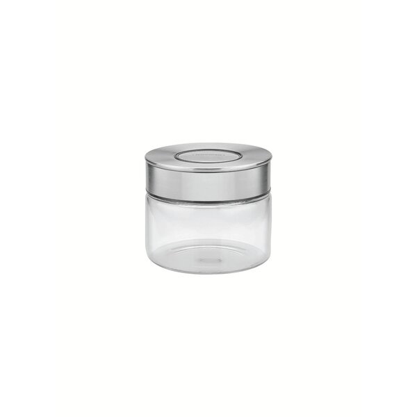Pote De Vidro Com Tampa De Aço Inox 10cm 0,4 Litros Purezza