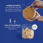 Pote De Vidro Com Tampa De Bambu Circular Empilhável De Manti