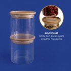 Pote De Vidro Com Tampa De Bambu Circular Empilhável De Manti