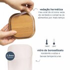 Pote De Vidro Com Tampa De Bambu Quadrado Empilhável De Manti