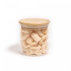 Pote De Vidro Com Tampa De Bambu Redondo Flat De Mantimento O