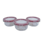 Pote De Vidro Com Tampa Hermética Kit 3 Tigela Vasilha Para G