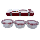 Pote De Vidro Com Tampa Hermética Kit 3 Tigela Vasilha Para G