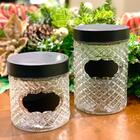 Pote De Vidro Com Tampa Preta Label 11cm X 17cm