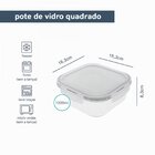 Pote De Vidro Com Tampa Quadrado Hermético Oikos Branco