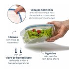 Pote De Vidro Com Tampa Quadrado Hermético Oikos Transparente