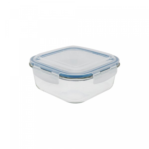 Pote De Vidro Com Tampa Quadrado Hermético Oikos Transparente