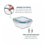 Pote De Vidro Com Tampa Quadrado Hermético Oikos Transparente