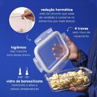 Pote De Vidro Com Tampa Retangular Hermético Oikos Branco