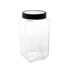 Pote De Vidro Com Tampa Visor Em Acrílico Gastro Preto 1,7l -