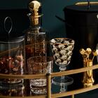 Pote De Vidro E Madeira Preto 30cm - A\casa