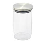 Pote De Vidro Hermético Borossilicato Redondo 850ml Inox