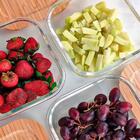 Pote De Vidro Hermético Com Tampa Quadrado De Bambu 800ml - C