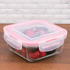 Pote De Vidro Hermético Quadrado Sanremo 330ml Marmita Com Ta