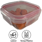 Pote De Vidro Mek Tampa Hermética Trava Quadrado 180ml