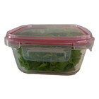 Pote De Vidro Mek Tampa Hermética Trava Quadrado 800ml