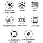 Pote De Vidro Mek Tampa Hermética Trava Quadrado 800ml