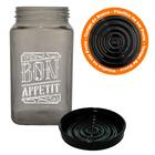 Pote De Vidro Para Mantimento Bon Appetit Preto 2 Litros - Ca