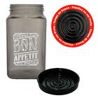 Pote De Vidro Para Mantimento Bon Appetit Preto 2 Litros - Ca