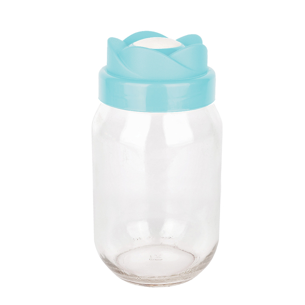 Pote De Vidro Porta Mantimentos Multiuso 700ml Tampa Azul