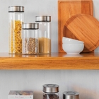 Pote De Vidro Purezza Com Tampa De Aco Inox 10 Cm 0,7 L Tramo