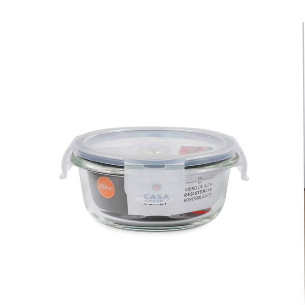 Pote De Vidro Redondo 400ml Casa Do Chef