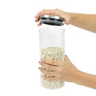 Pote De Vidro Redondo Com Vedação Tampa Inox 1,250 Litros