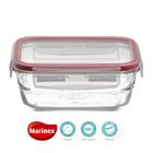 Pote De Vidro Retangular 400ml Marmita Hermética Com Travas L