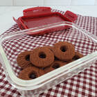 Pote De Vidro Retangular Com Tampa Hermética 550ml Vermelho S